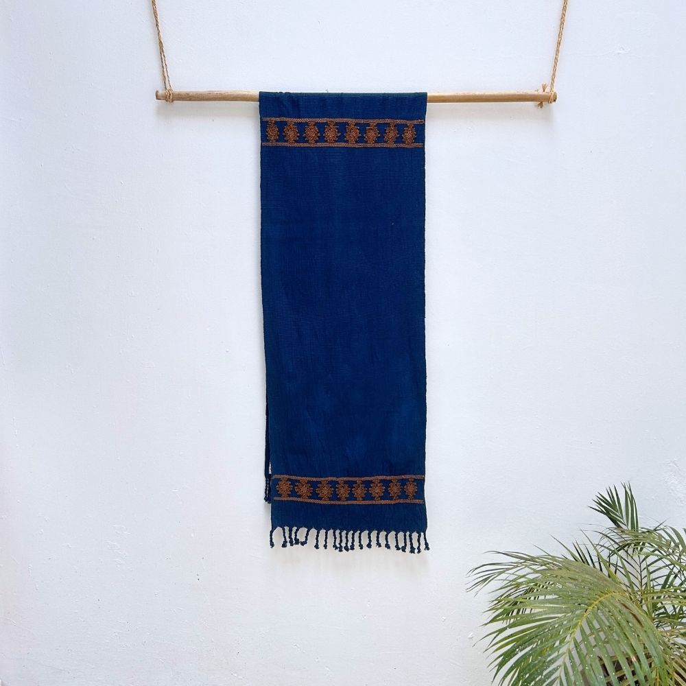 Handspun Cotton Table Runner: Indigo