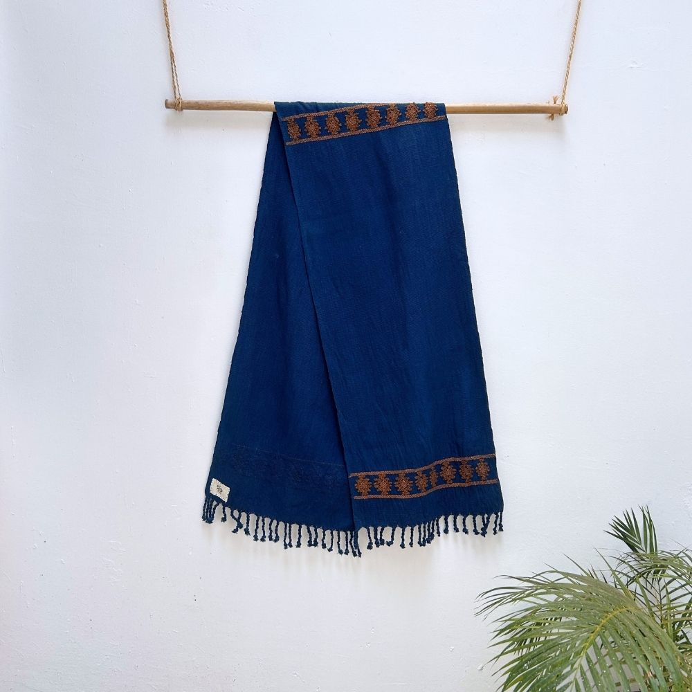 Handspun Cotton Table Runner: Indigo