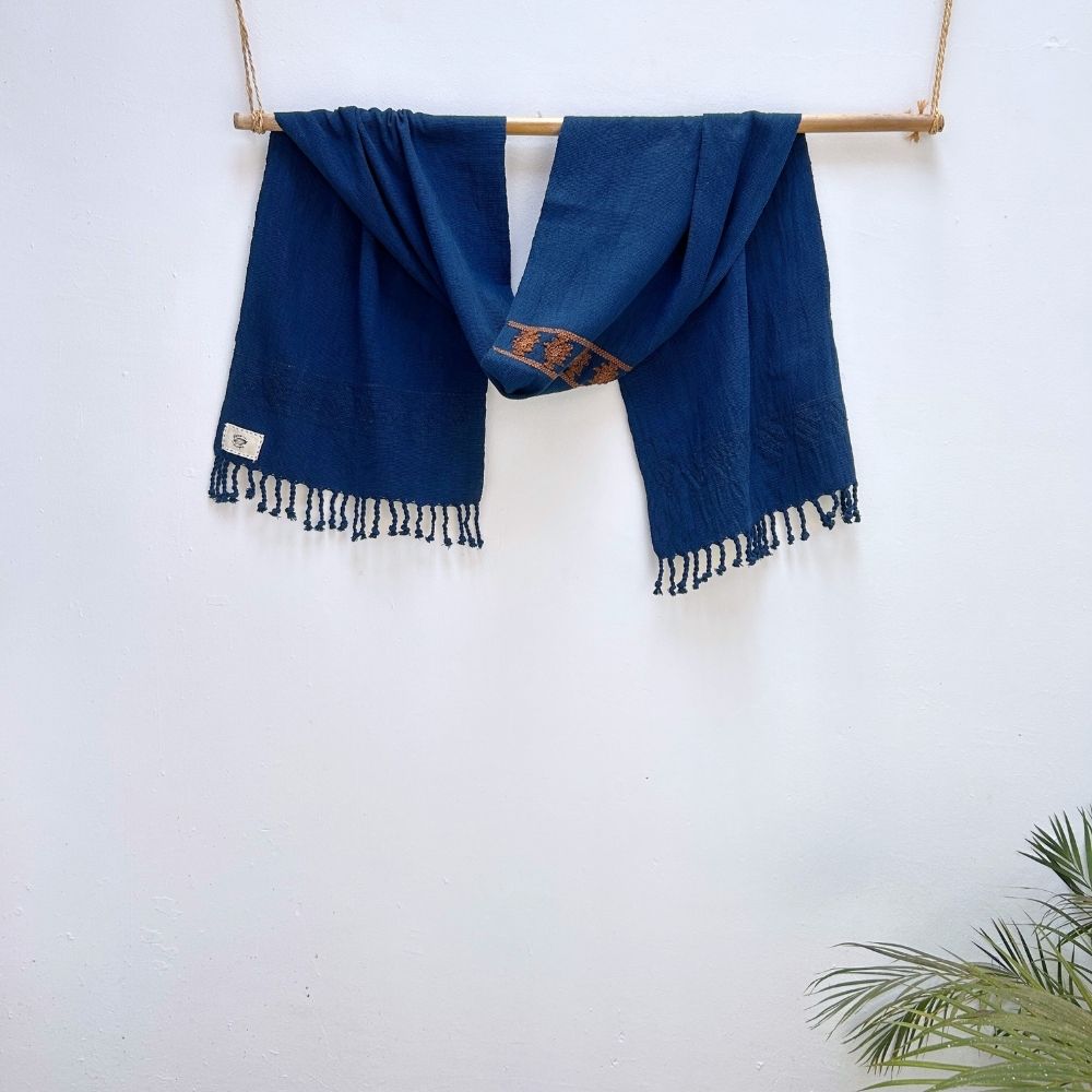Handspun Cotton Table Runner: Indigo