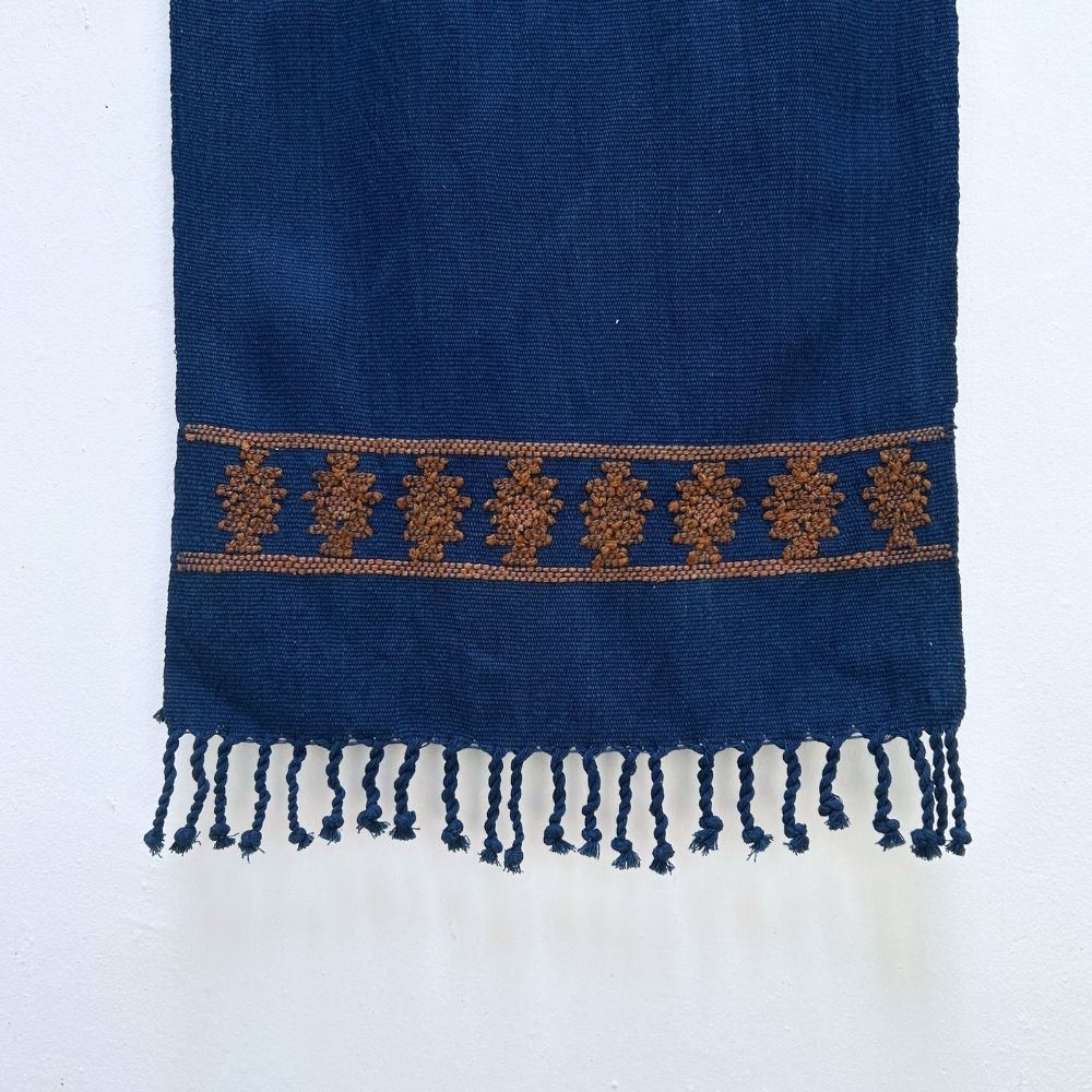Handspun Cotton Table Runner: Indigo