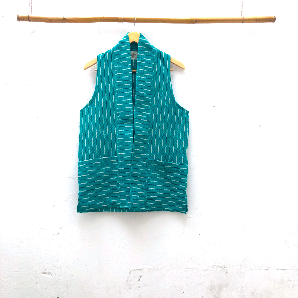 The Artist Vest: Mint Ikat (S/M)