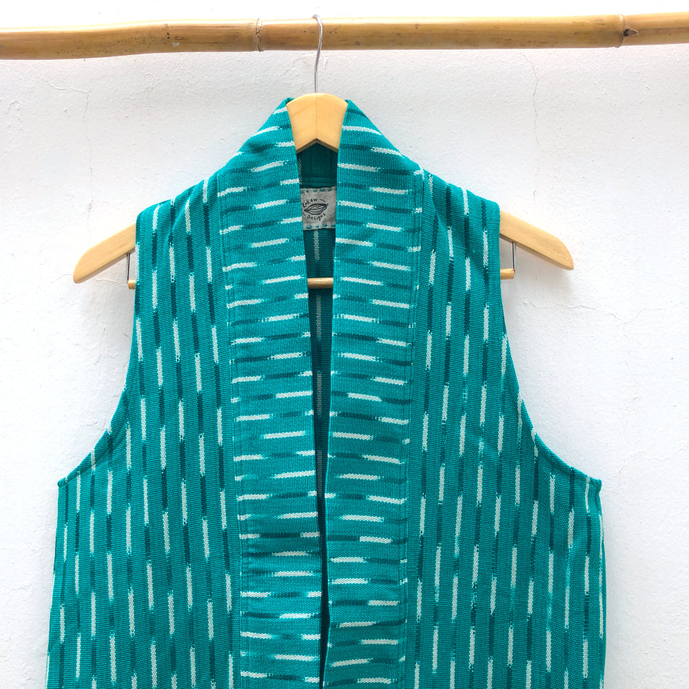 The Artist Vest: Mint Ikat (S/M)