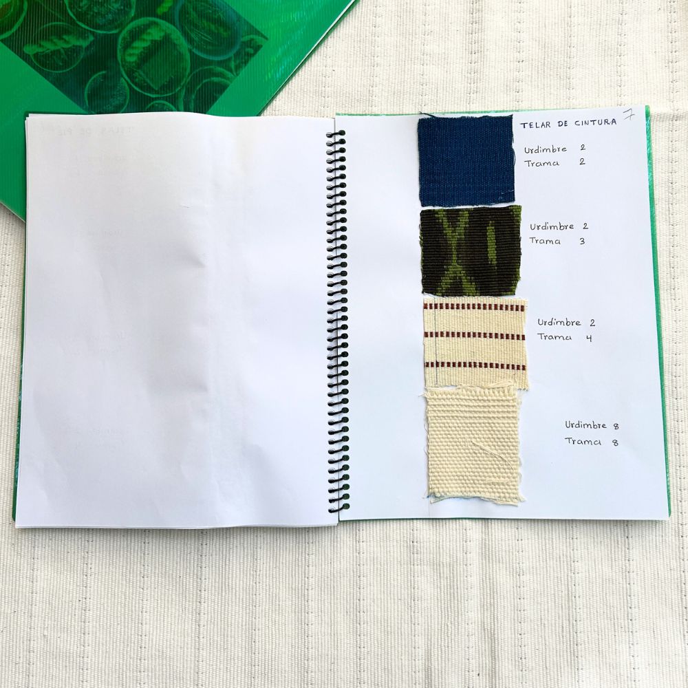 Naturally-dyed thread sample booklet for custom orders