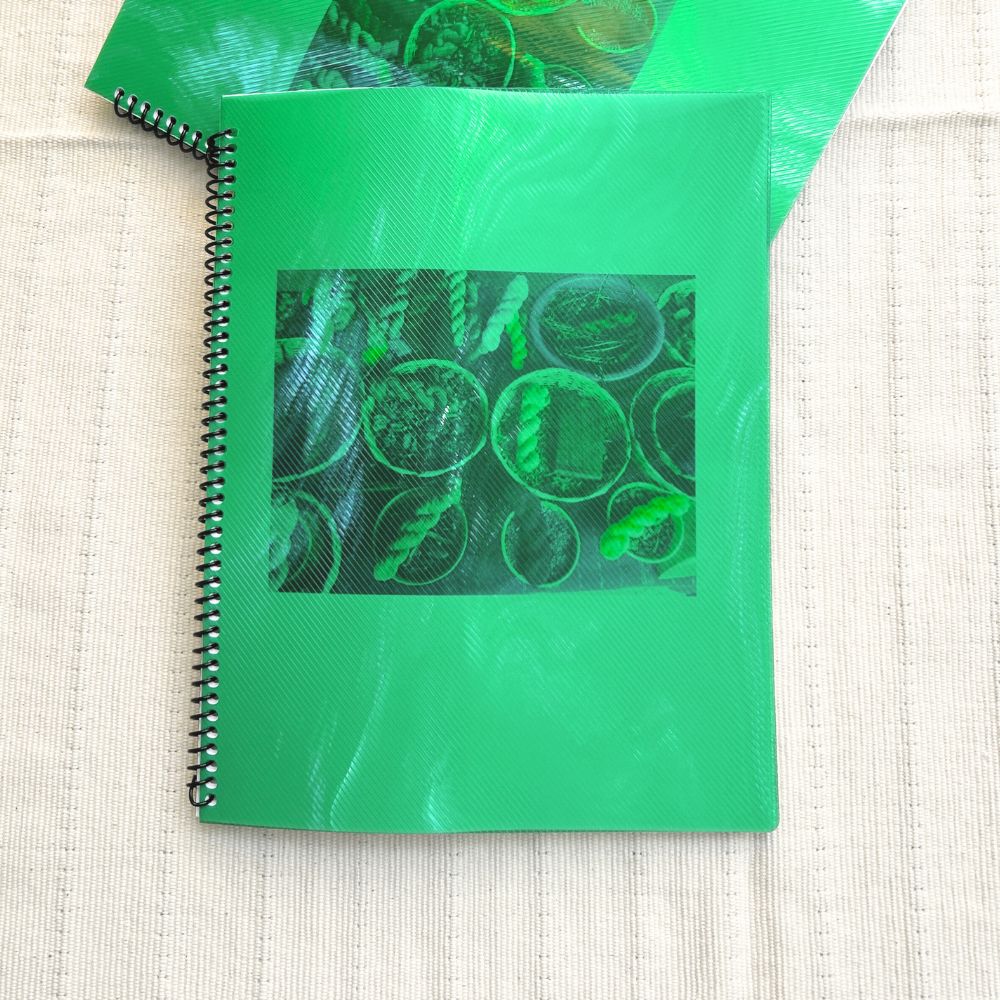 Naturally-dyed thread sample booklet for custom orders