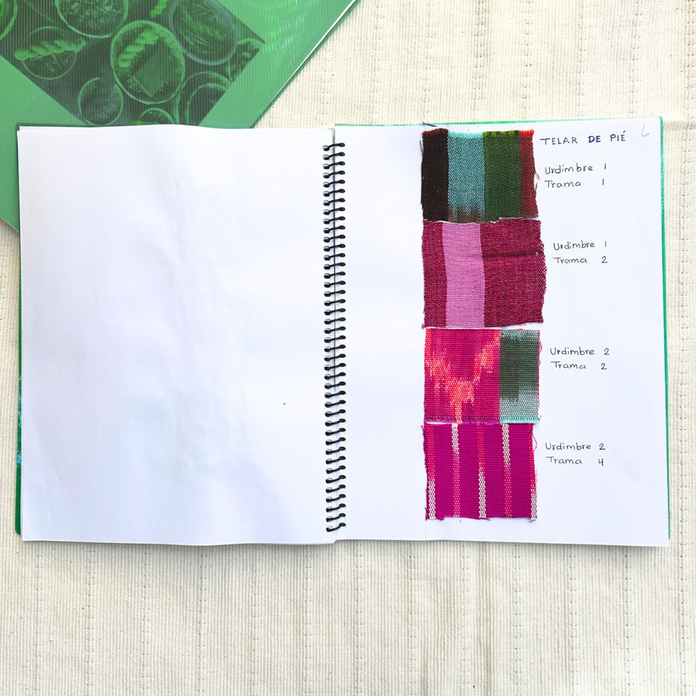 Naturally-dyed thread sample booklet for custom orders