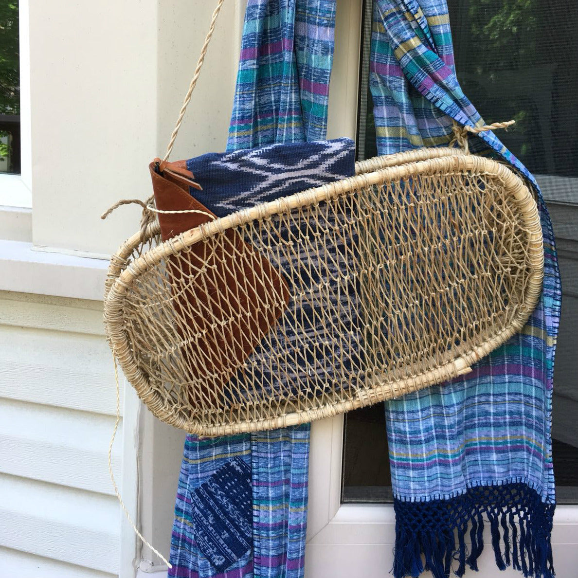 Oversized Envelope Clutch: Indigo Diamond Ikat