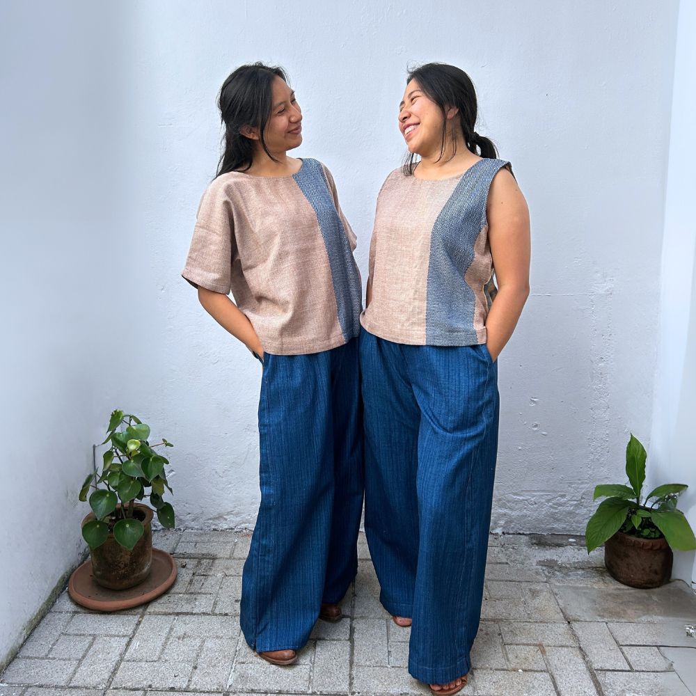 Easy Top: Coconut & Indigo (M)