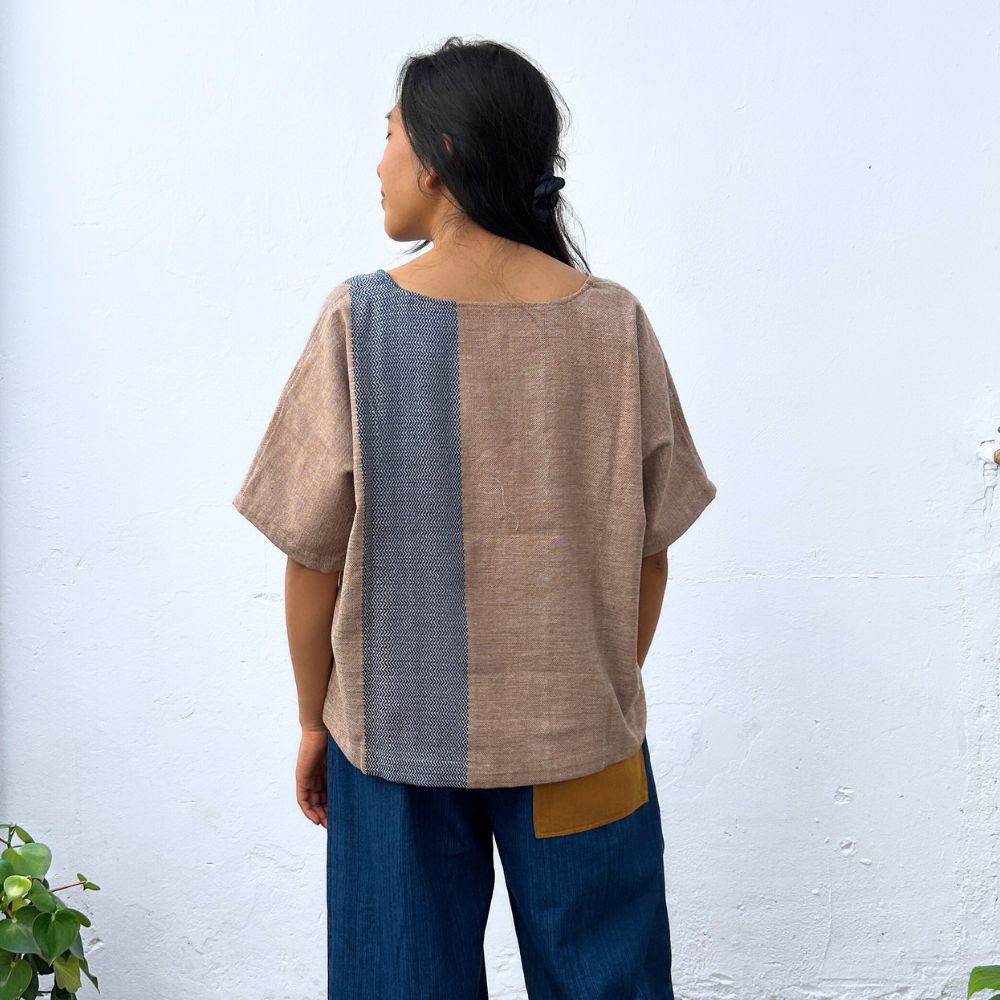 Easy Top: Coconut & Indigo (M)