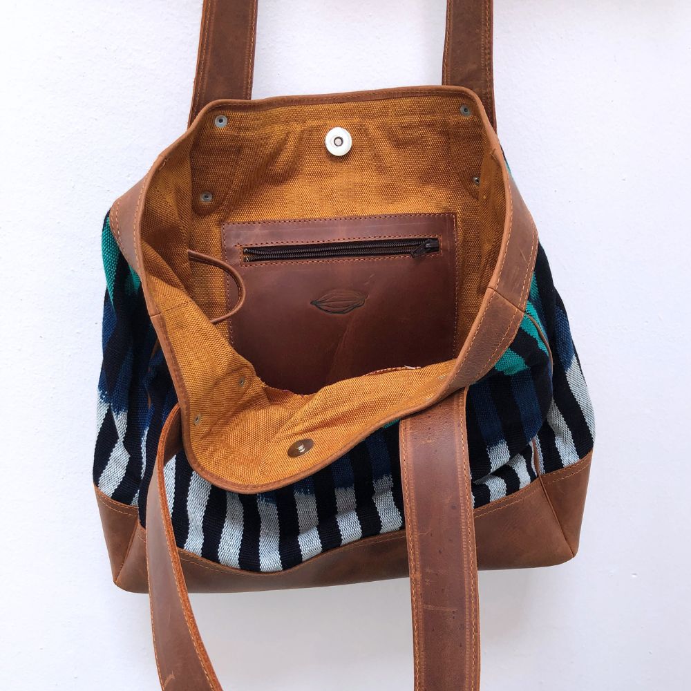 Quetzal Tote: Indigo Dreams