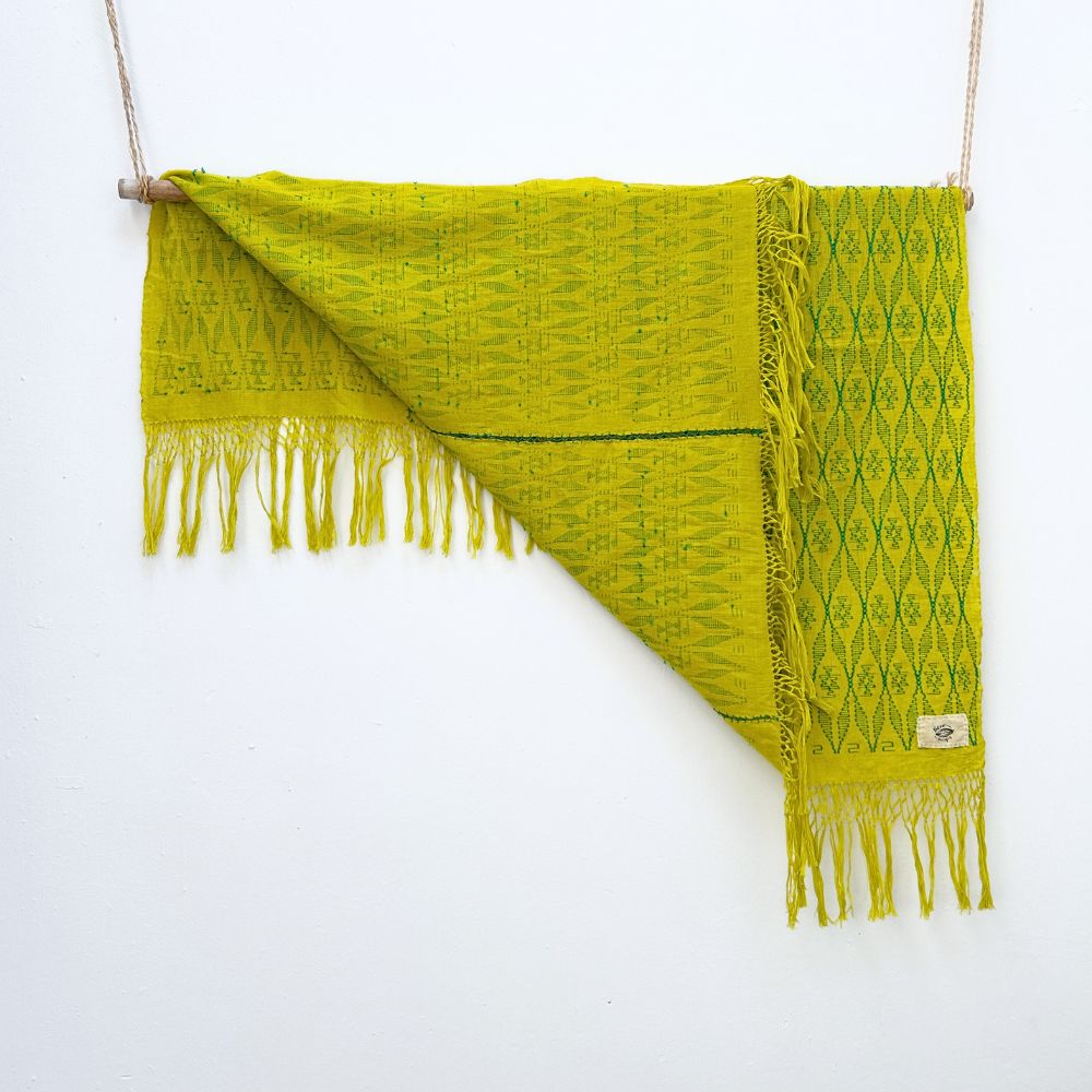 Picbil Shawl in Lemon & Turquoise