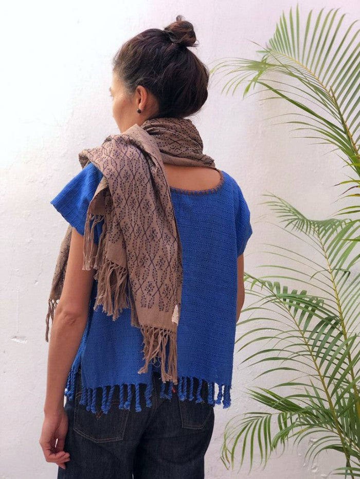 Picbil Shawl in Coconut and Coffee