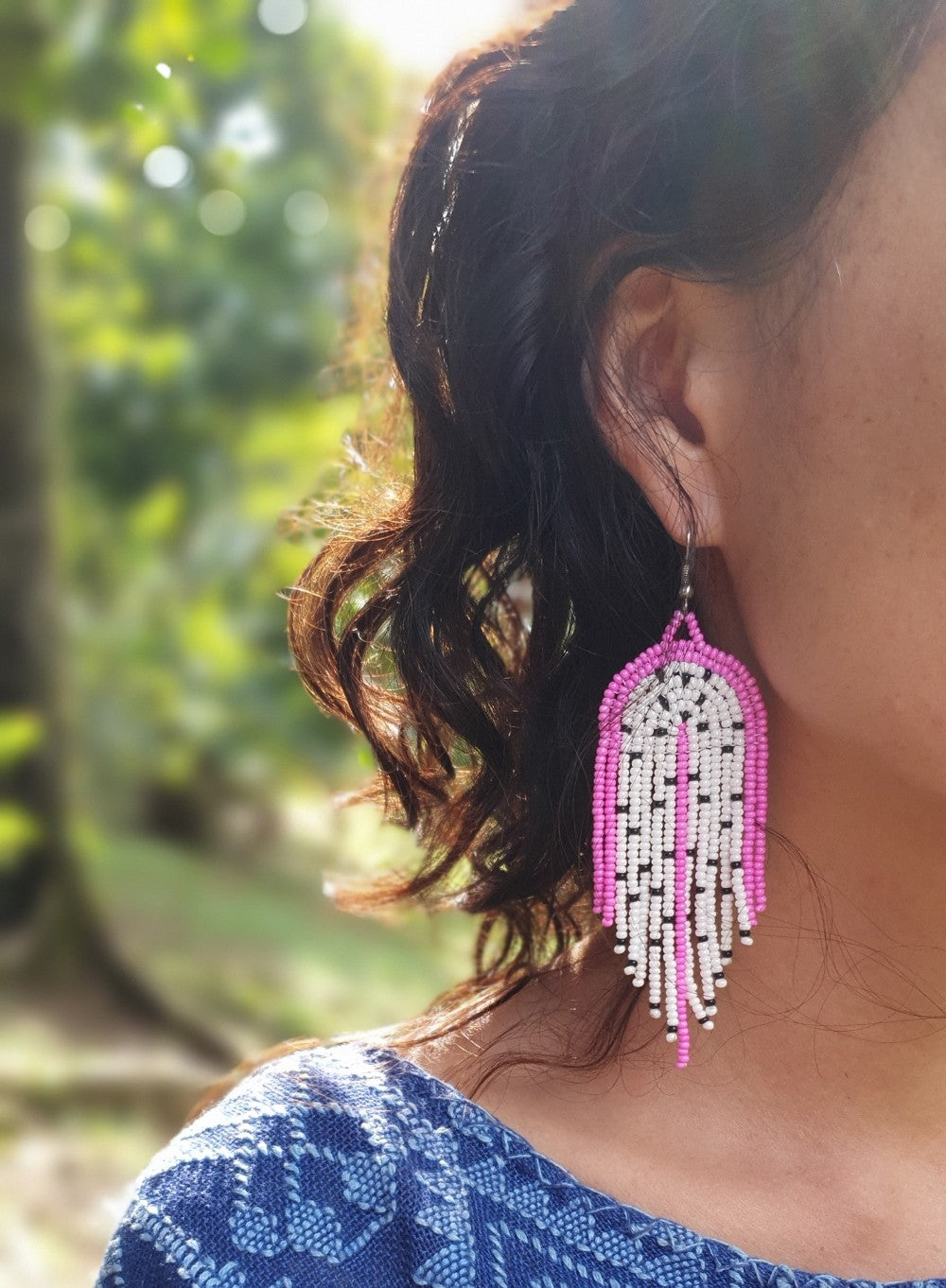 Beaded Earrings: Pitaya