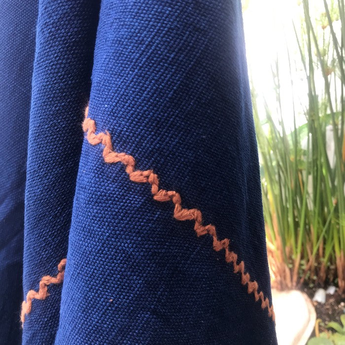 Handspun Organic Cotton Throw in Indigo
