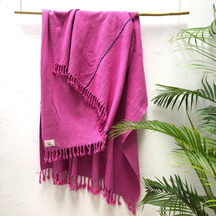 Handspun Organic Cotton Throw in Cochinilla