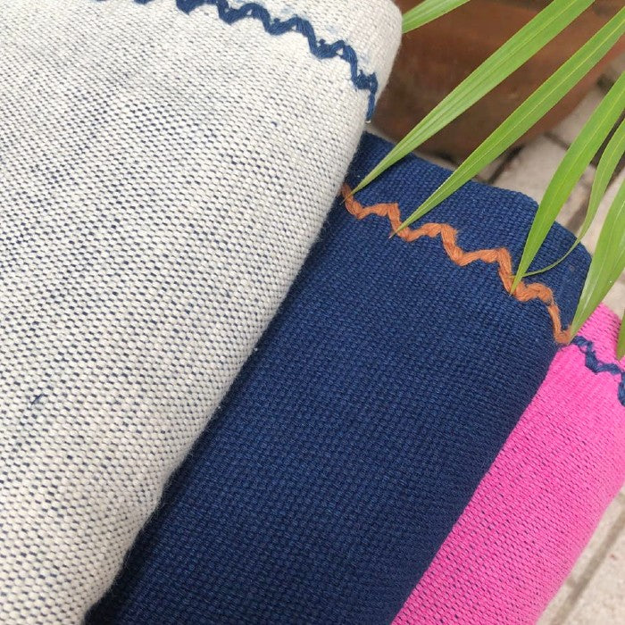 Handspun Organic Cotton Throw in Indigo