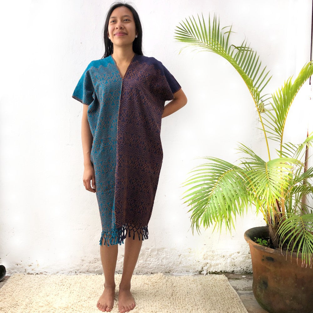 Clouds of Cobán Dress: Indigo & Mahogany (S/M)