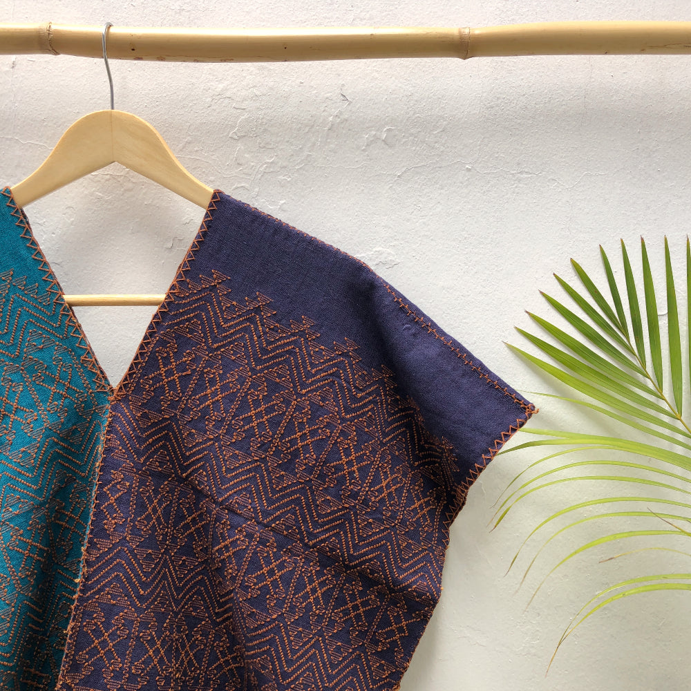 Clouds of Cobán Dress: Indigo & Mahogany (S/M)