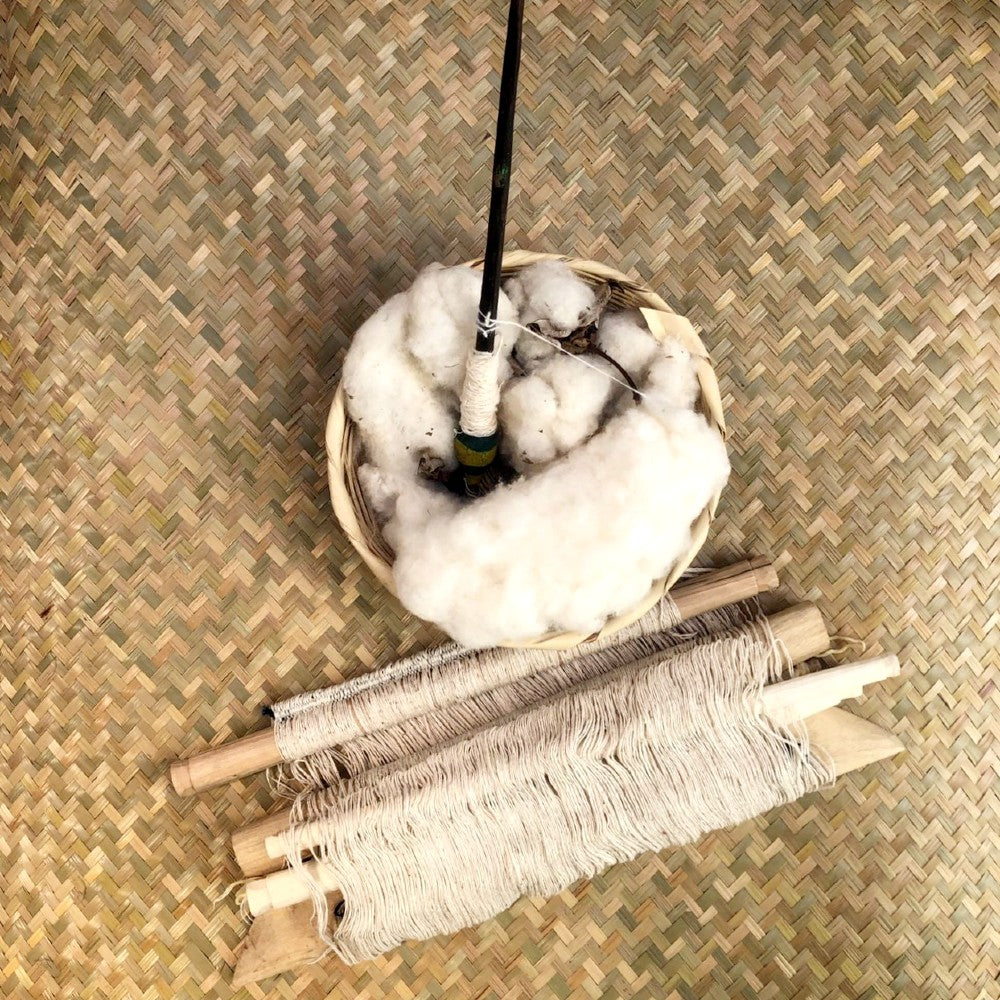 Handspun Cotton Backstrap Loom Kit / Natural White and Ixcaco
