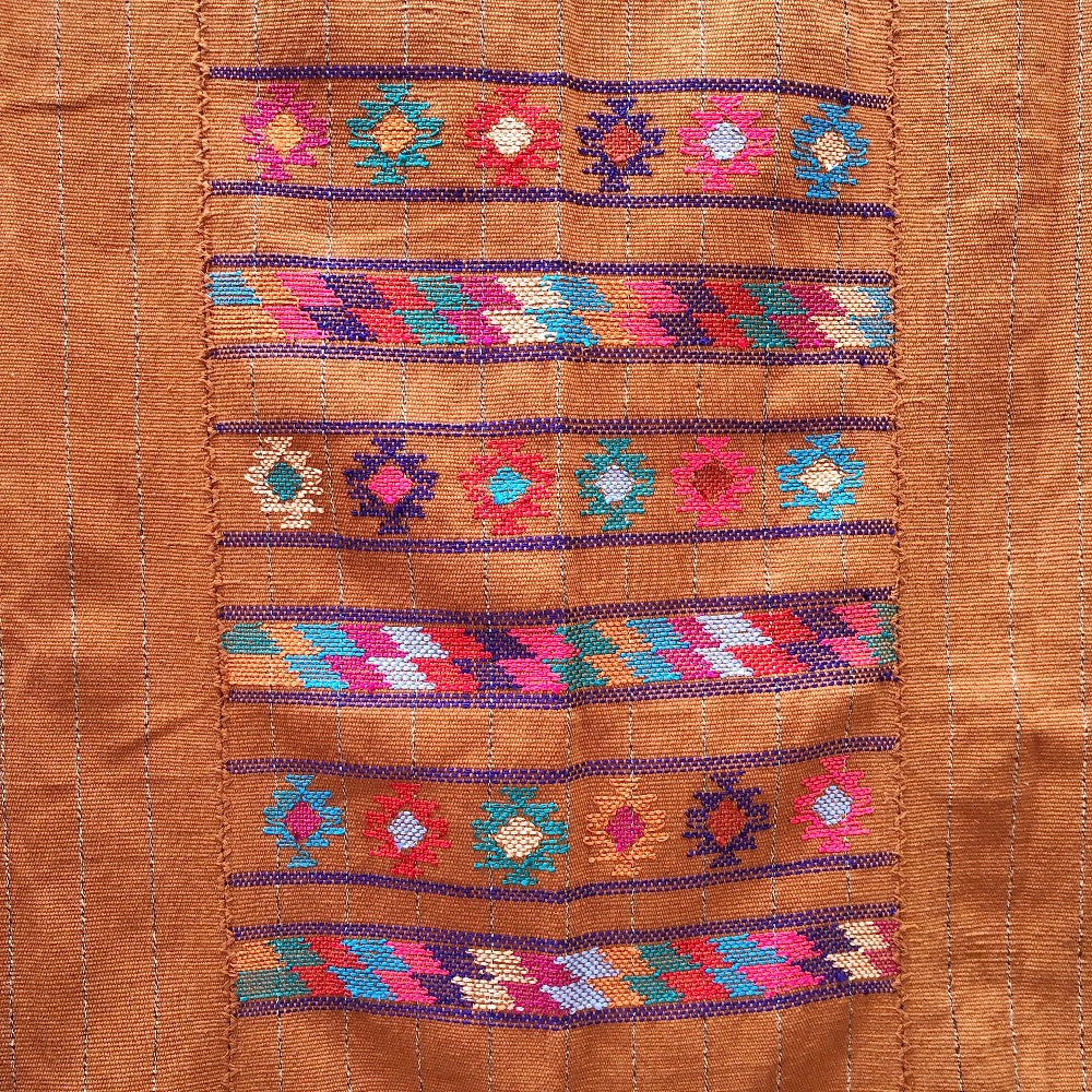 Handspun Bed Throw with Traditional Brocade 4