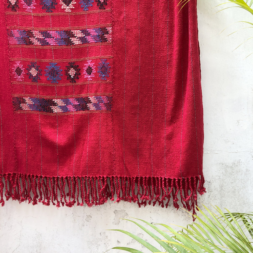 Handspun Bed Throw with Traditional Brocade 6