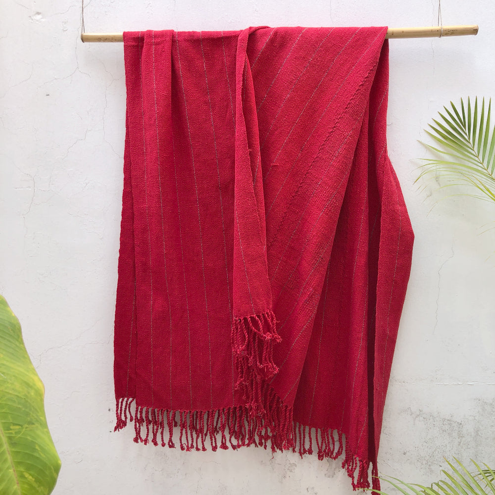 Handspun Bed Throw with Traditional Brocade 6