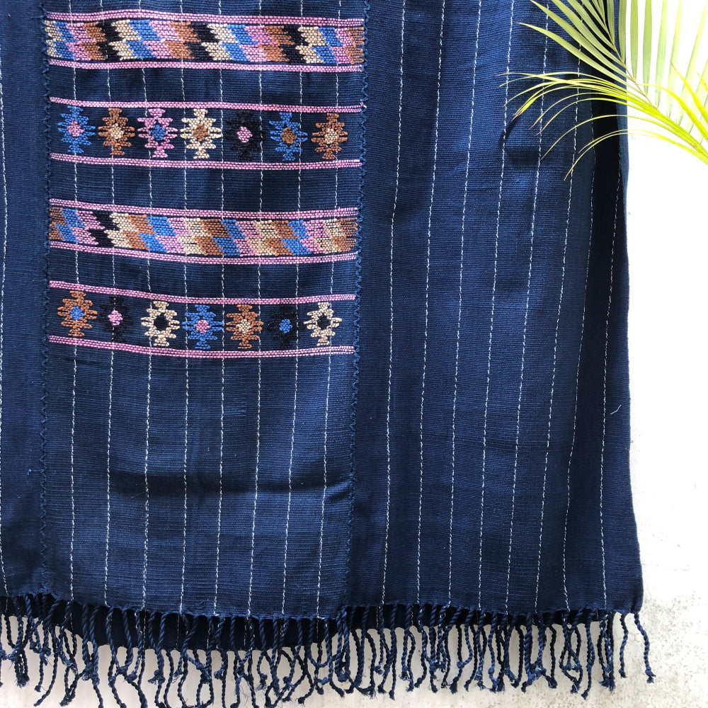 Handspun Bed Throw with Traditional Brocade 7