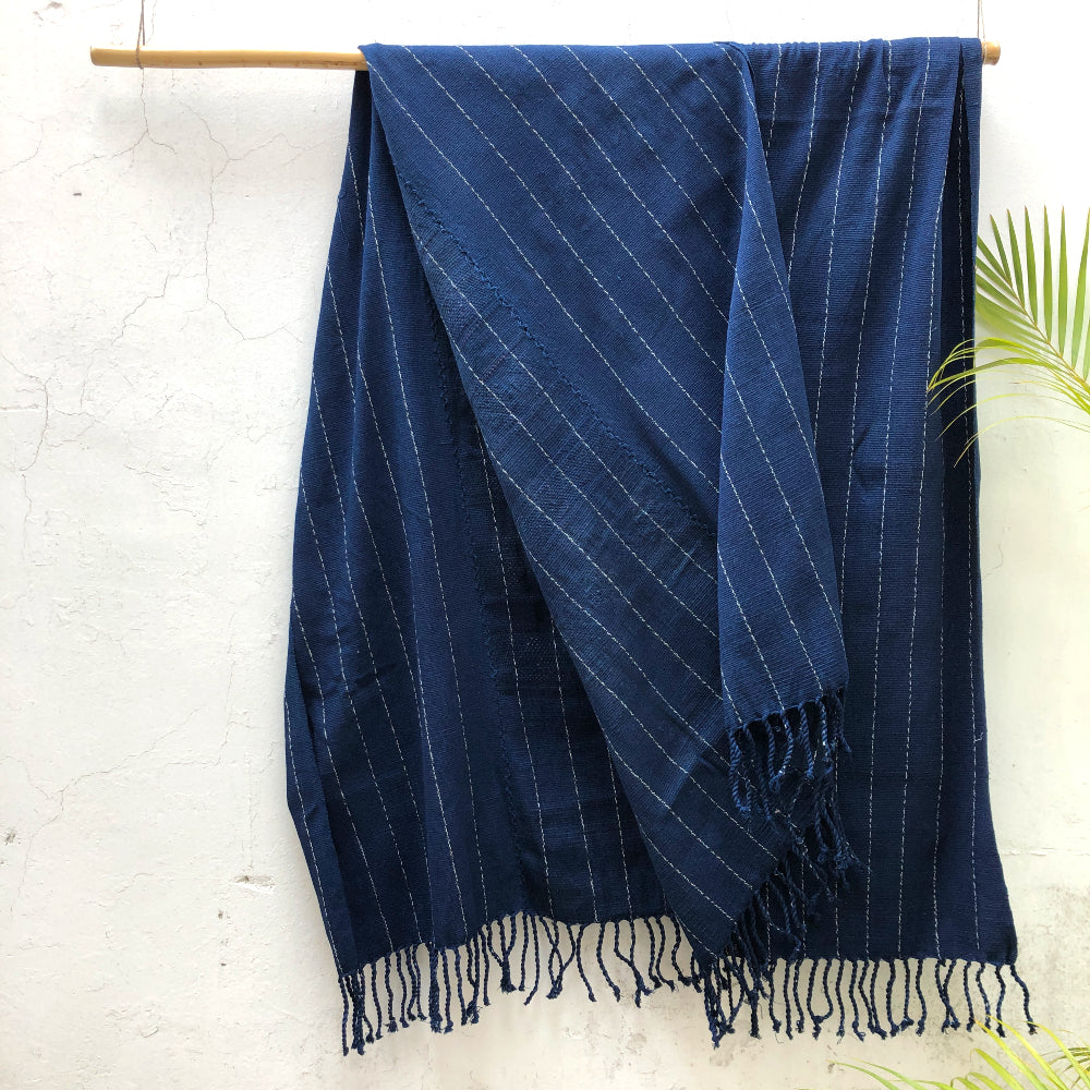 Handspun Bed Throw with Traditional Brocade 7