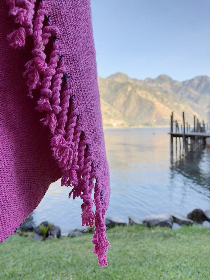 Handspun Organic Cotton Throw in Cochinilla