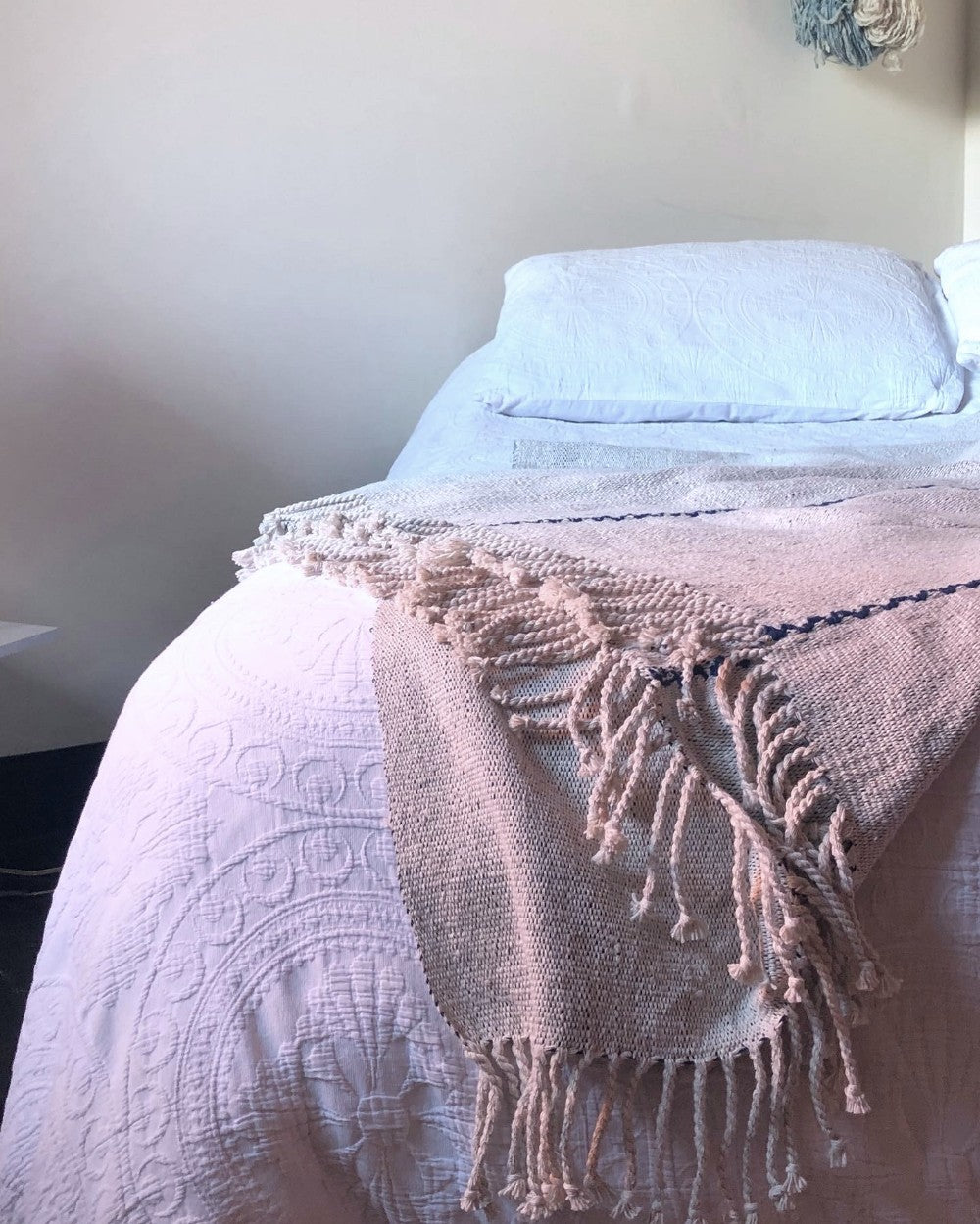 Handspun Organic Cotton Throw in Natural White