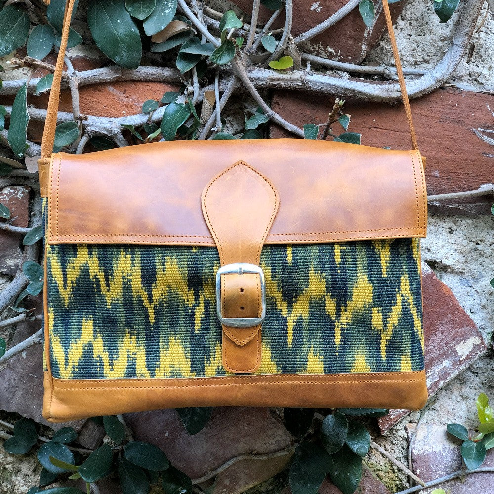 Indigo and Tumeric Mini Messenger