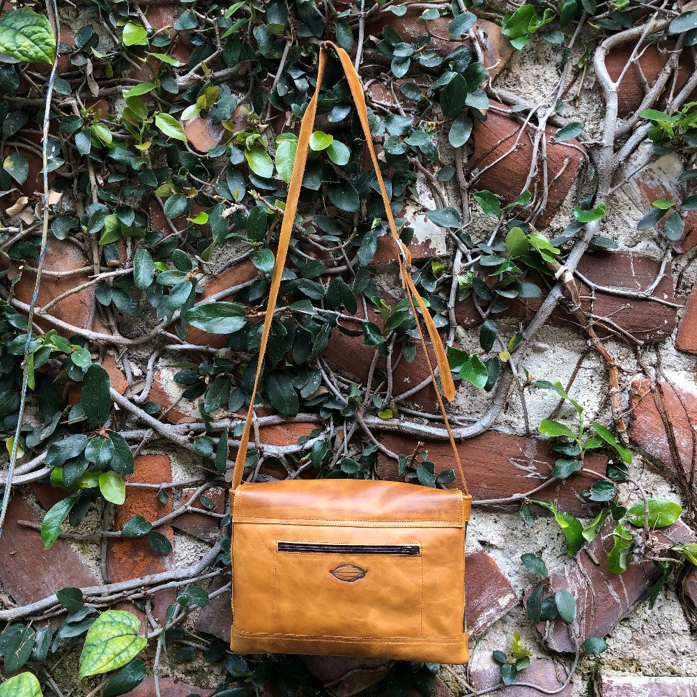 Indigo and Tumeric Mini Messenger