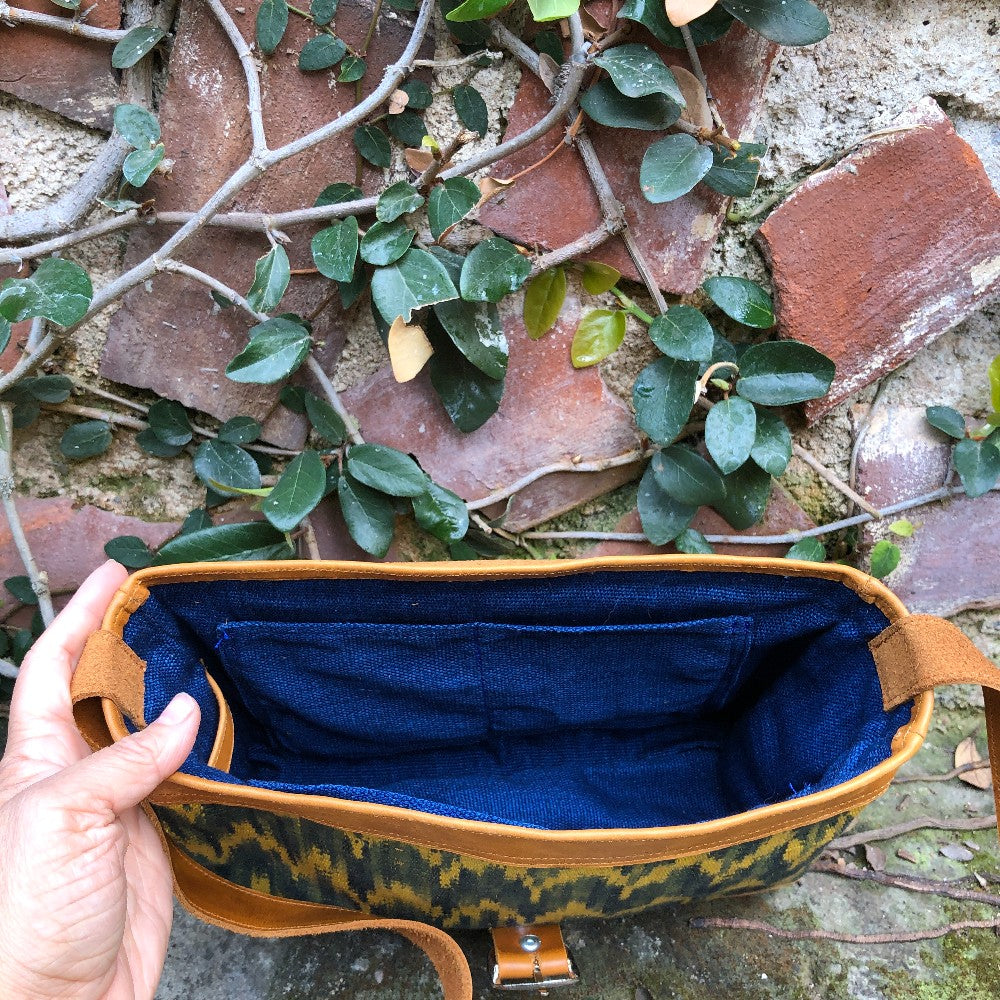 Indigo and Tumeric Mini Messenger