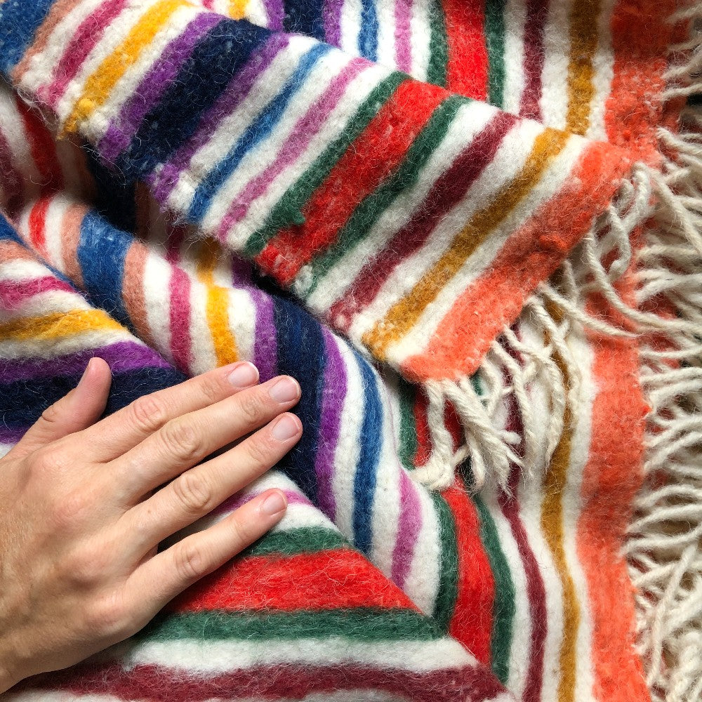 Wool Blanket / Throw: Rainbow 2