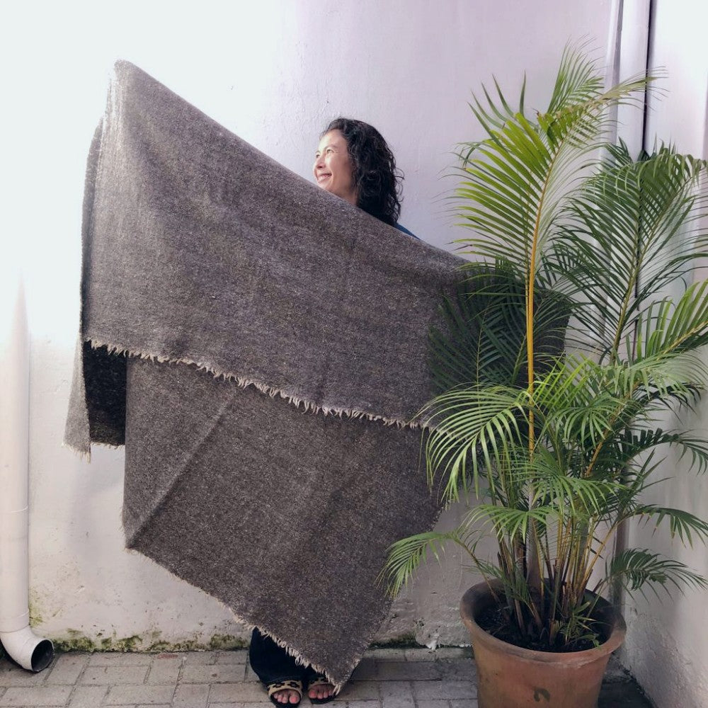 Large Wool Rug in Natural Grey