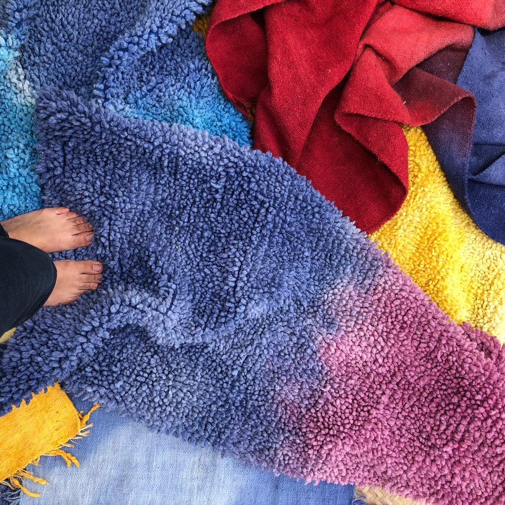 Small Wool Rug in Indigo Gradient 2