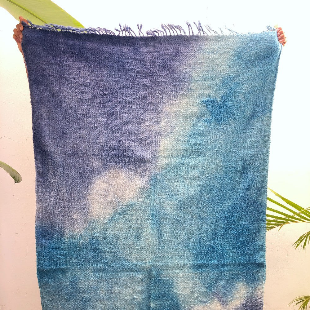 Medium Wool Rug in Indigo Gradient 5