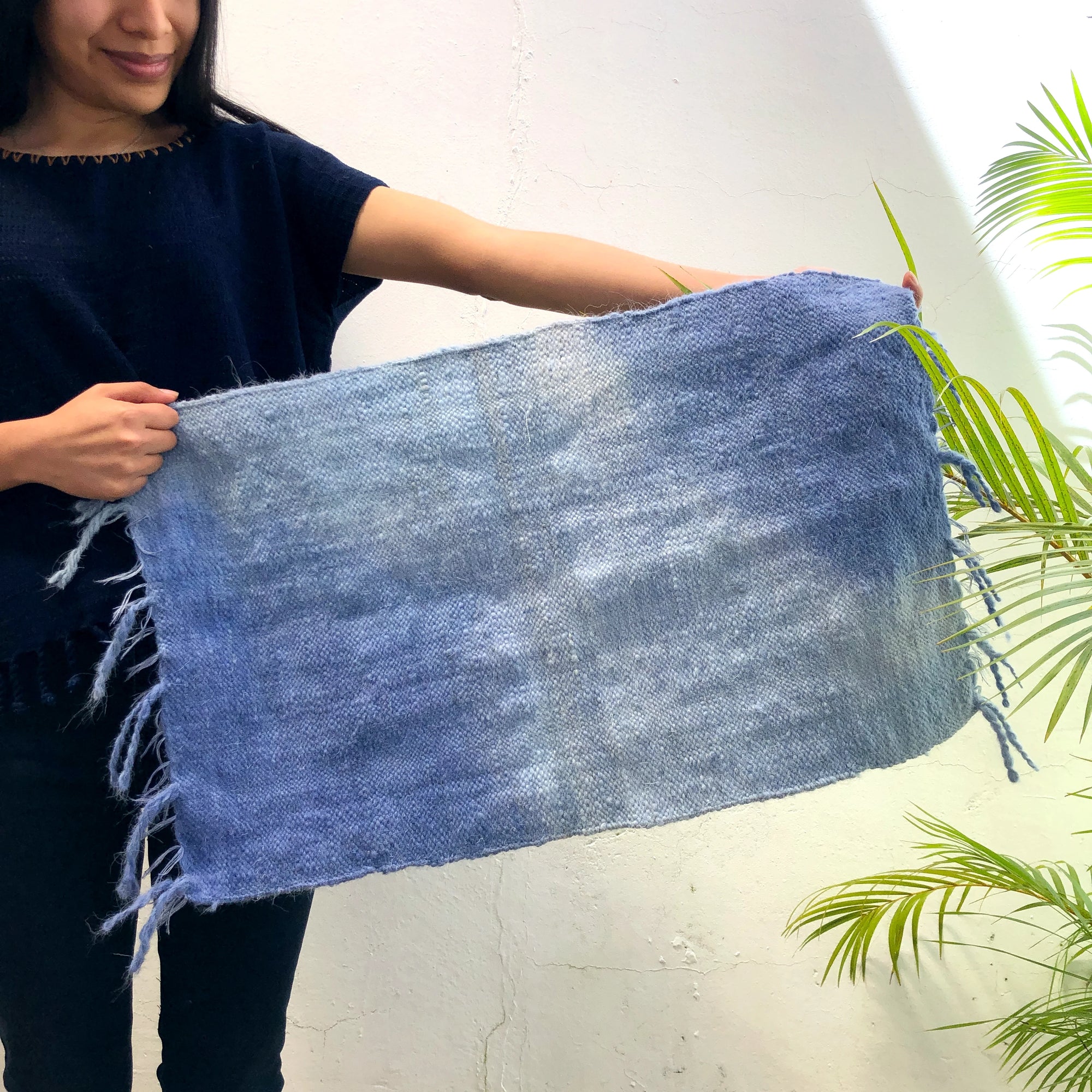 Small Wool Rug in Indigo Gradient 2