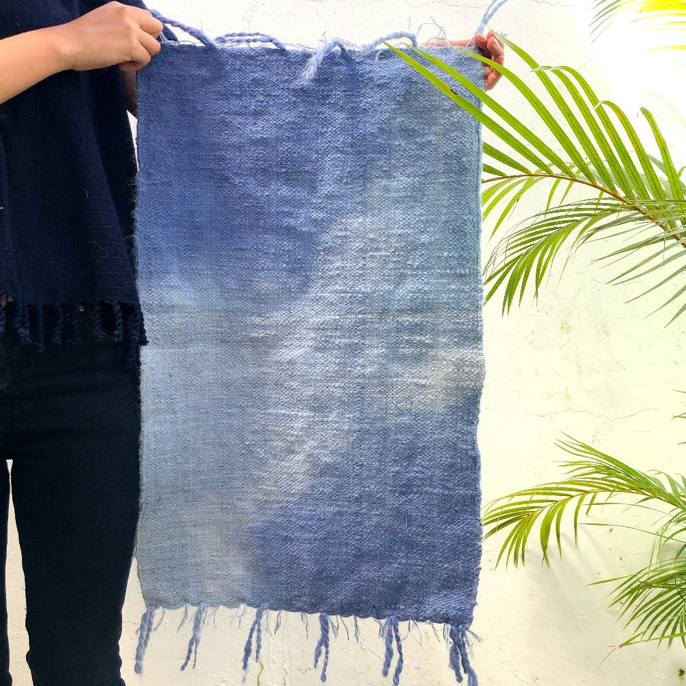Small Wool Rug in Indigo Gradient 2