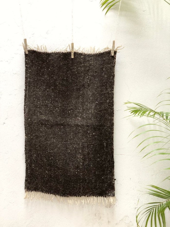 Small Wool Rug in Natural Brown