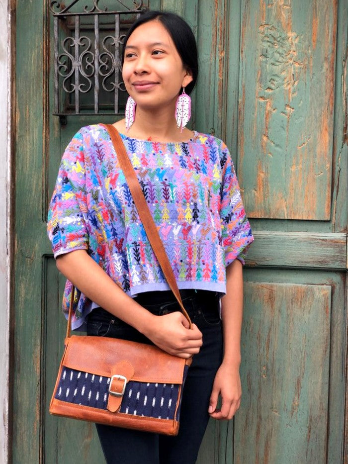 Indigo and Tumeric Mini Messenger