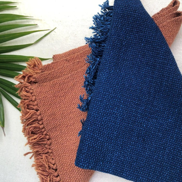Handspun Cotton Tea Towel: Indigo