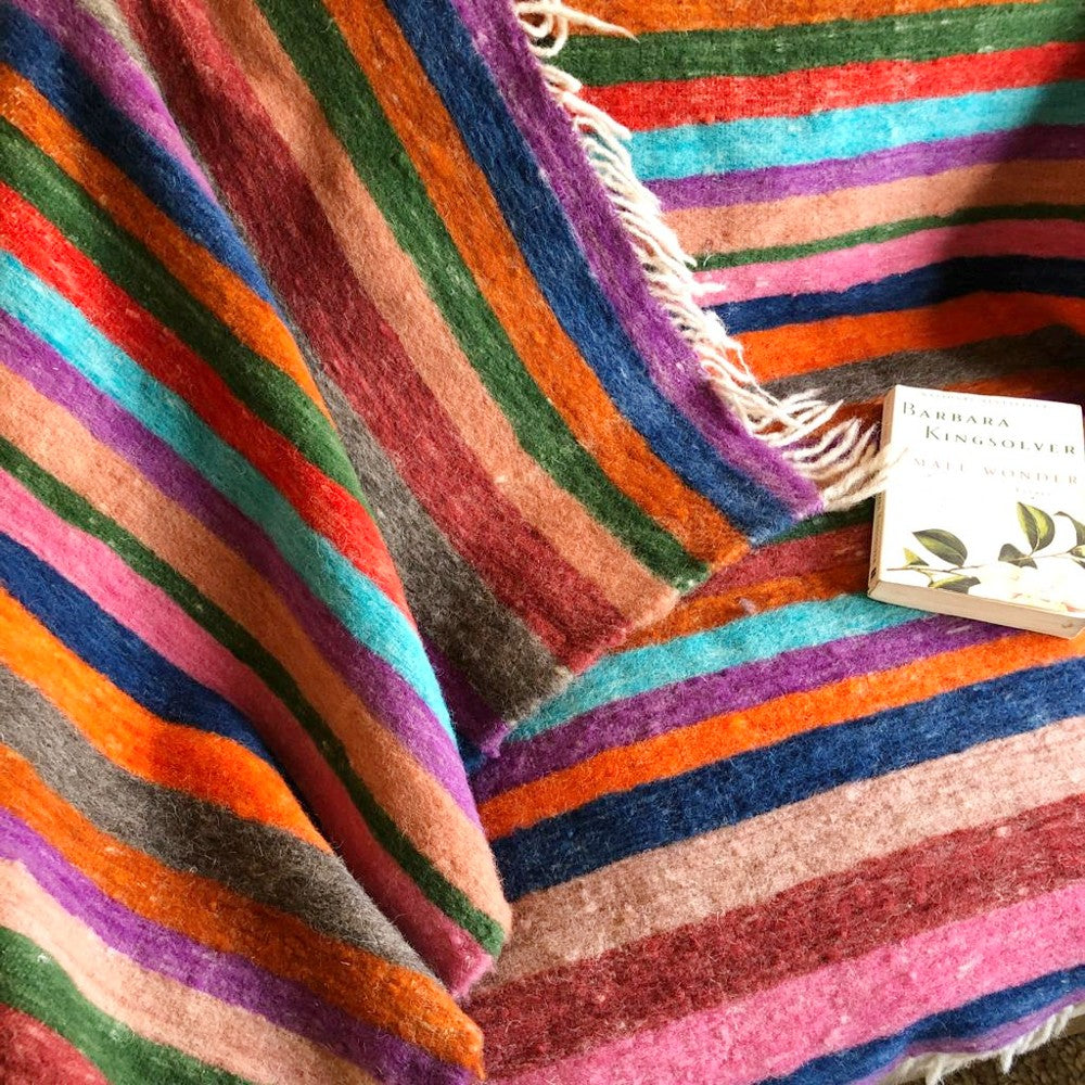 Wool Blanket / Throw: Rainbow