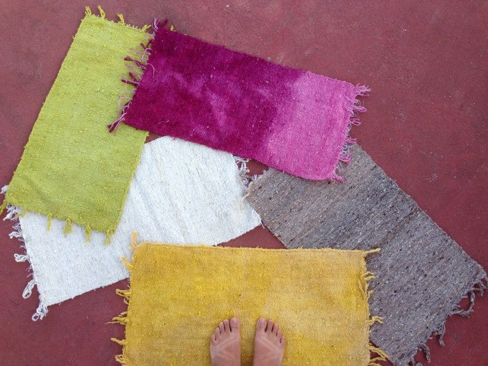 Small Wool Rug in Coffee Leaves Gradient