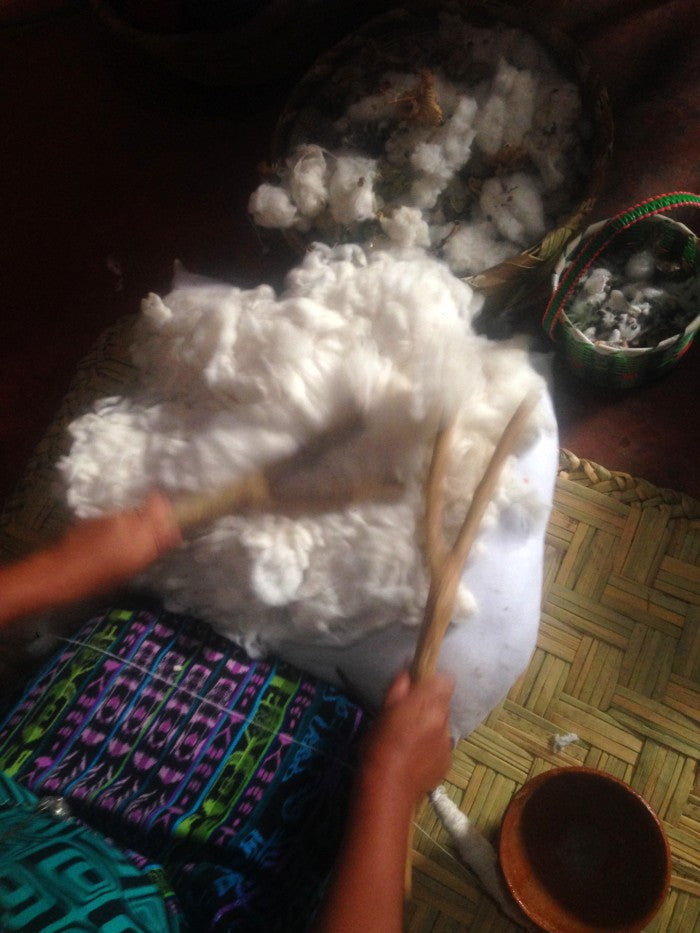 Handspun Cotton Rebozo : Ixcaco & Turquoise