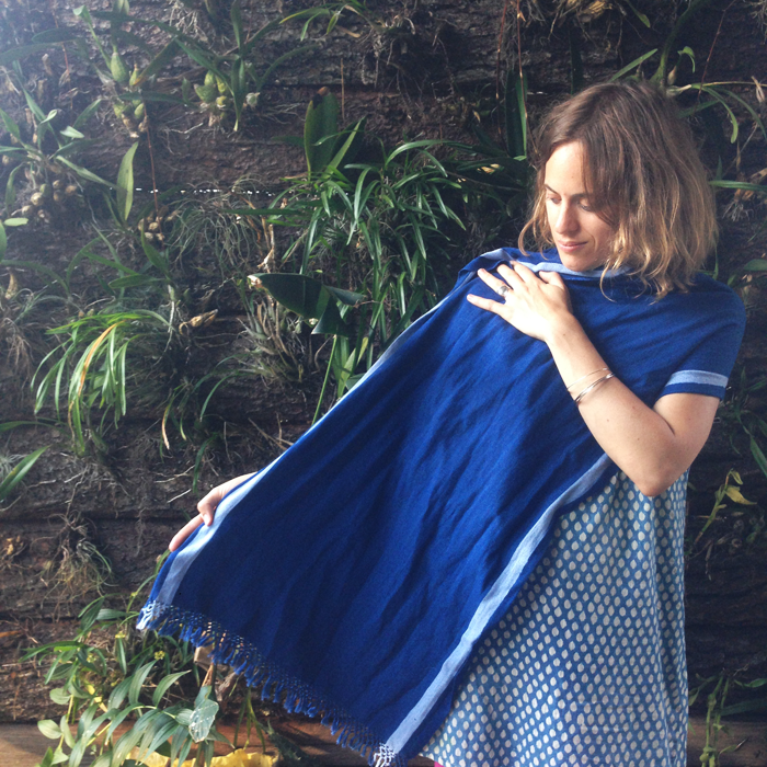 Naturally-dyed Footloom Scarf