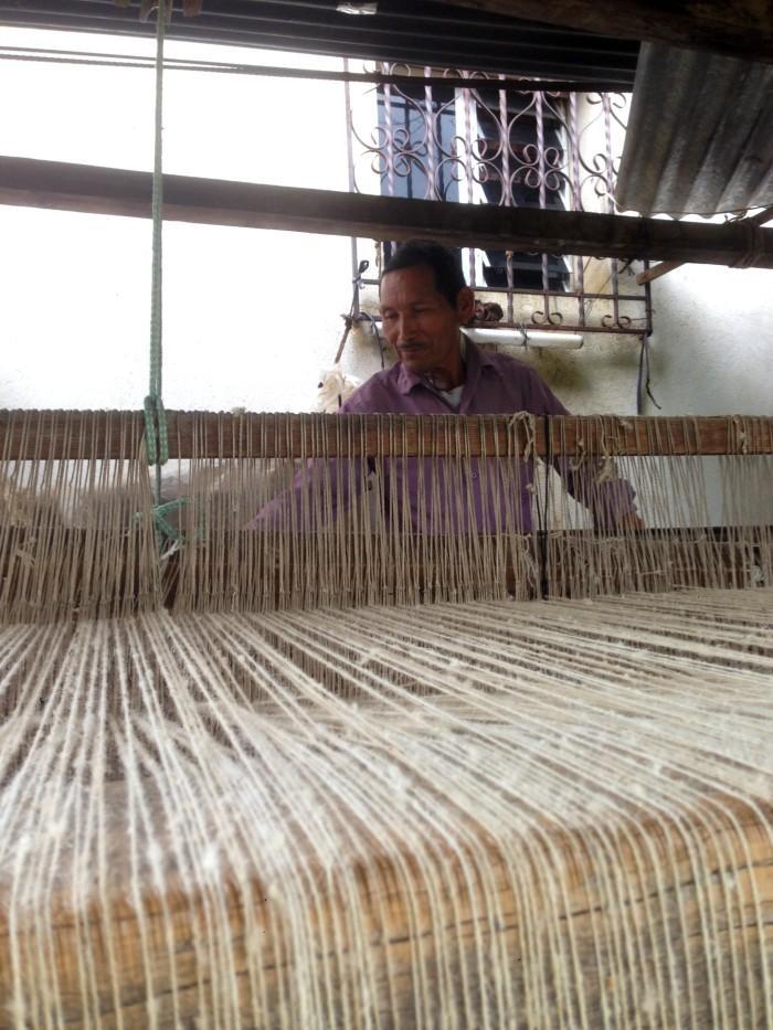 Medium Wool Rug in Natural Browns Stripes