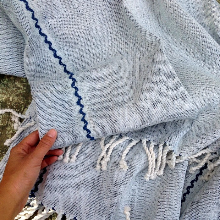 Handspun Organic Cotton Throw in Natural White