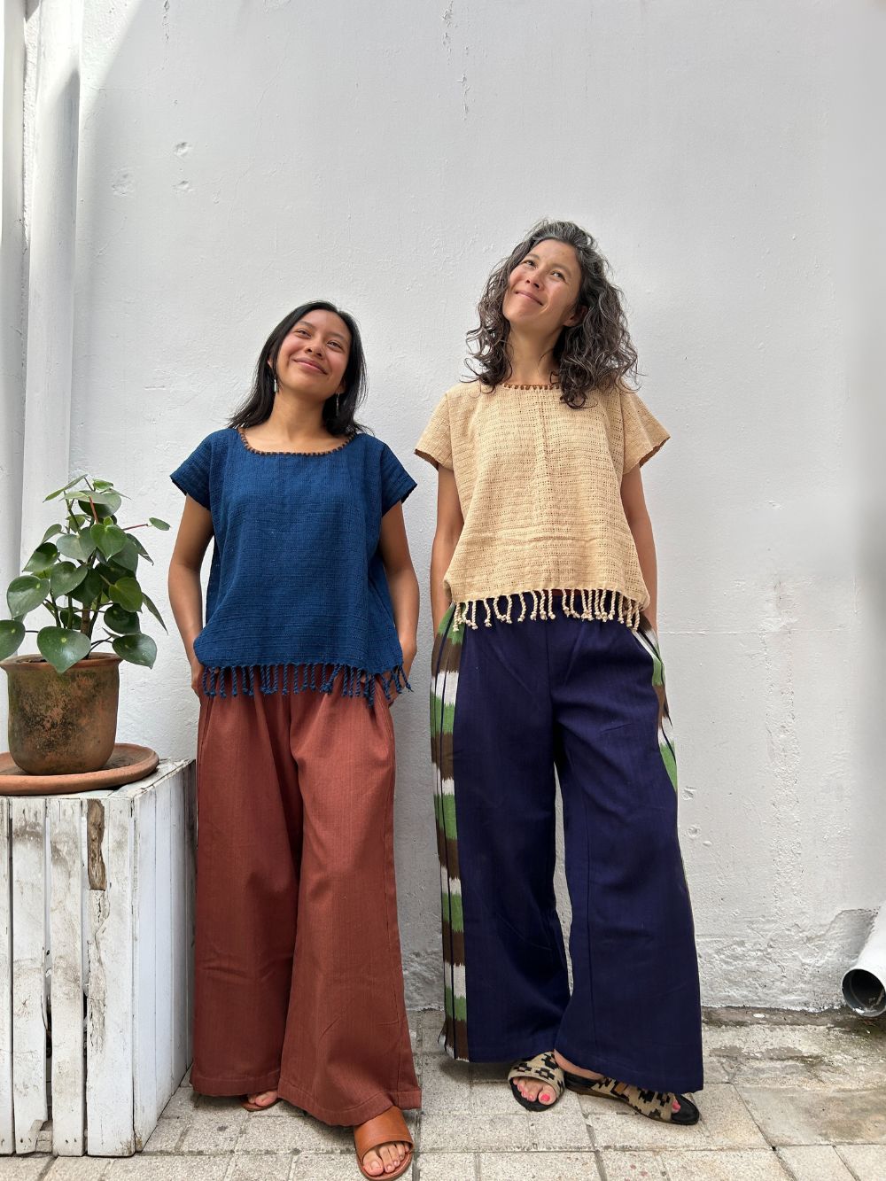Trousers: Indigo + Side Ikat (S/M)