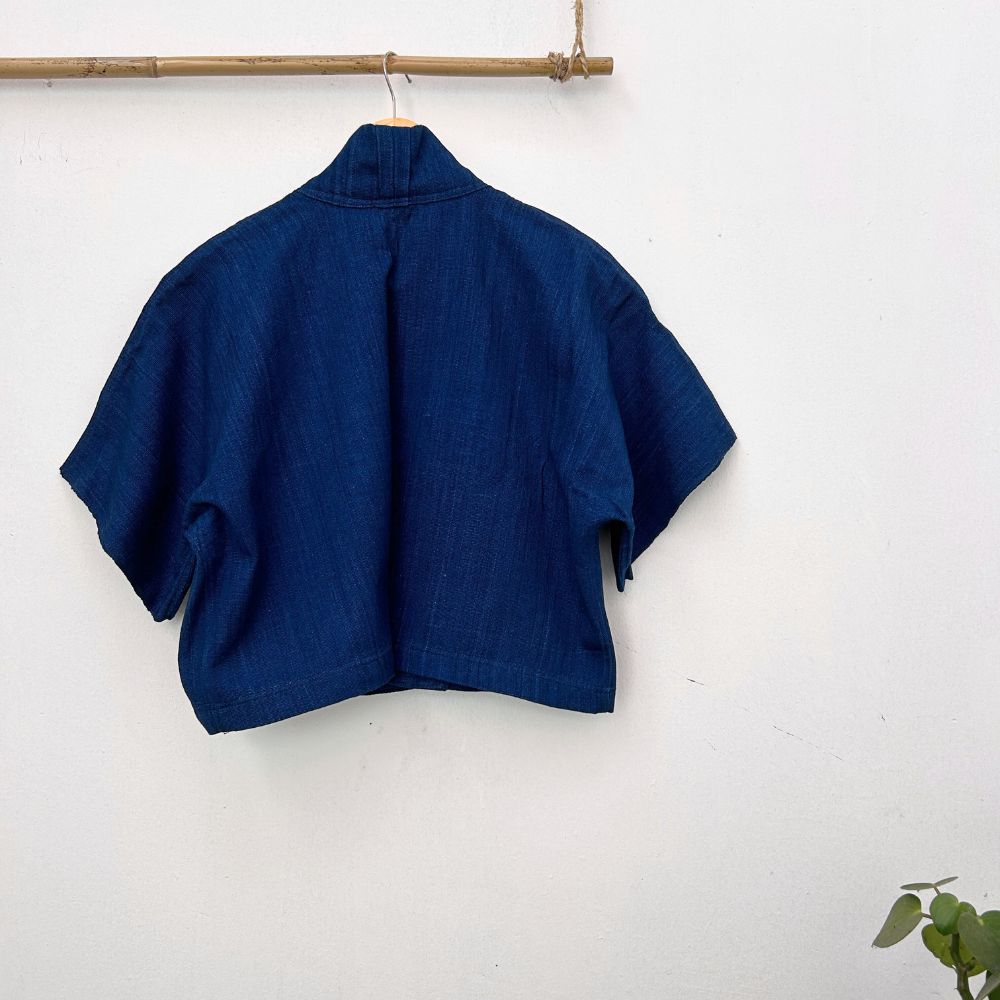 The Aiko Cropped Jacket: Indigo 2