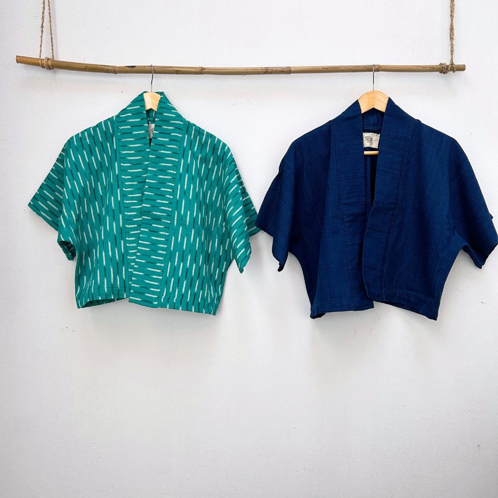 The Aiko Cropped Jacket: Indigo 2
